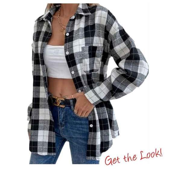 Tops - Black & White Buffalo Plaid (NIB)